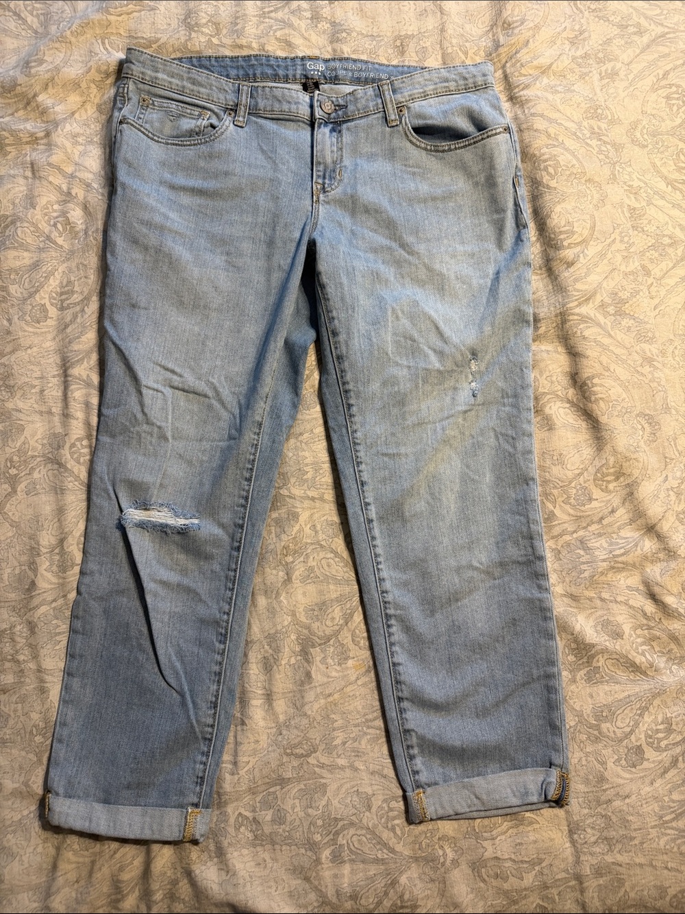 GAP Light Blue Boyfriend Jeans with Subtle Distressing